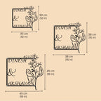 Personalized Floral Metal Name Plate for Home | Laser Cut Steel Design - Harshita Craft