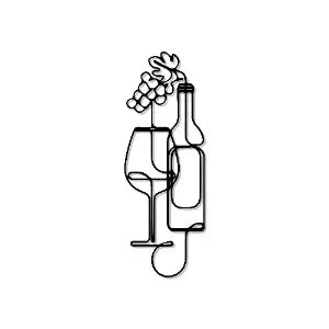 Bottle Line Art Metal Wall Art