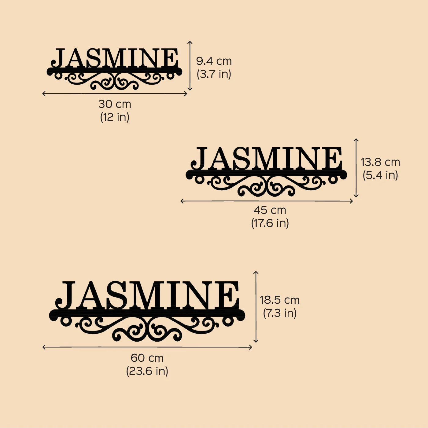Personalized Laser Cut Minimal Design Metal Name Plate for Home - Harshita Craft