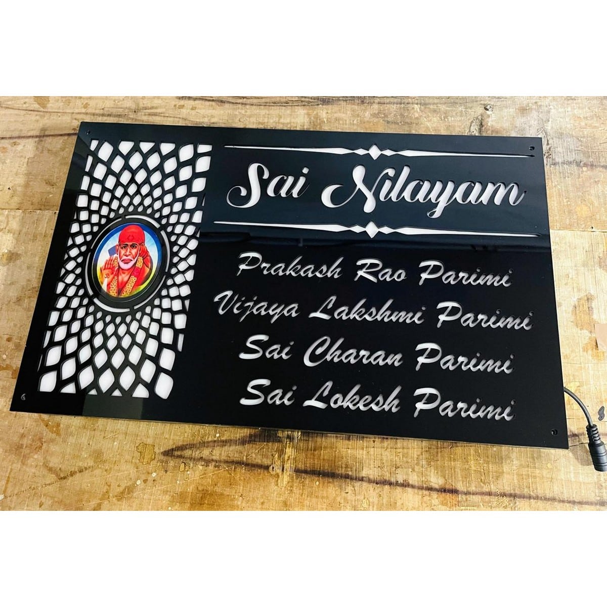 Acrylic LED Name Plate for Home
