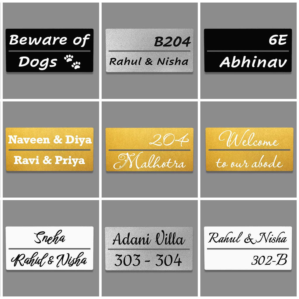 Personalized Stainless Steel Metal Name Plate for Home – Weatherproof Laser Cut Design - Harshita Craft