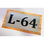 Stainless Steel Acrylic Name Plate for Home | Wooden Texture Fancy Acrylic Name Plate Design - Harshita Craft