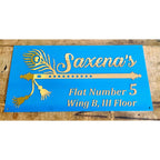 Blue & Gold Acrylic Personalized House Name Plate