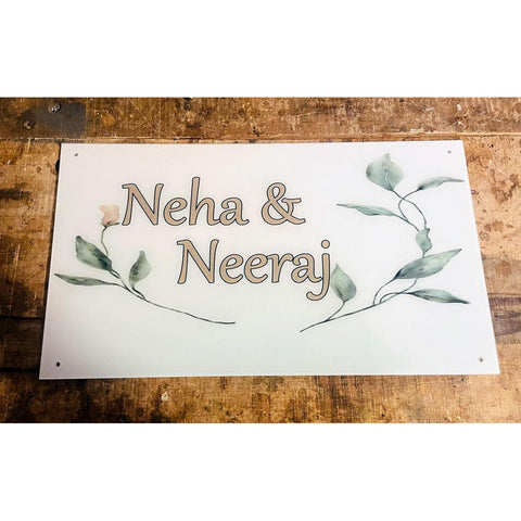 Acrylic Home Name Plate UV Multicolor Print | Premium Acrylic Name Plate Design for Home