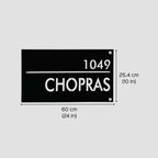 Personalized Waterproof Black Laser Cut Metal LED Name Plate for Home Entrance Outdoor - Harshita Craft
