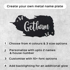 Personalized Metal Name Plate for Home – Weatherproof Butterfly Design - Harshita Craft