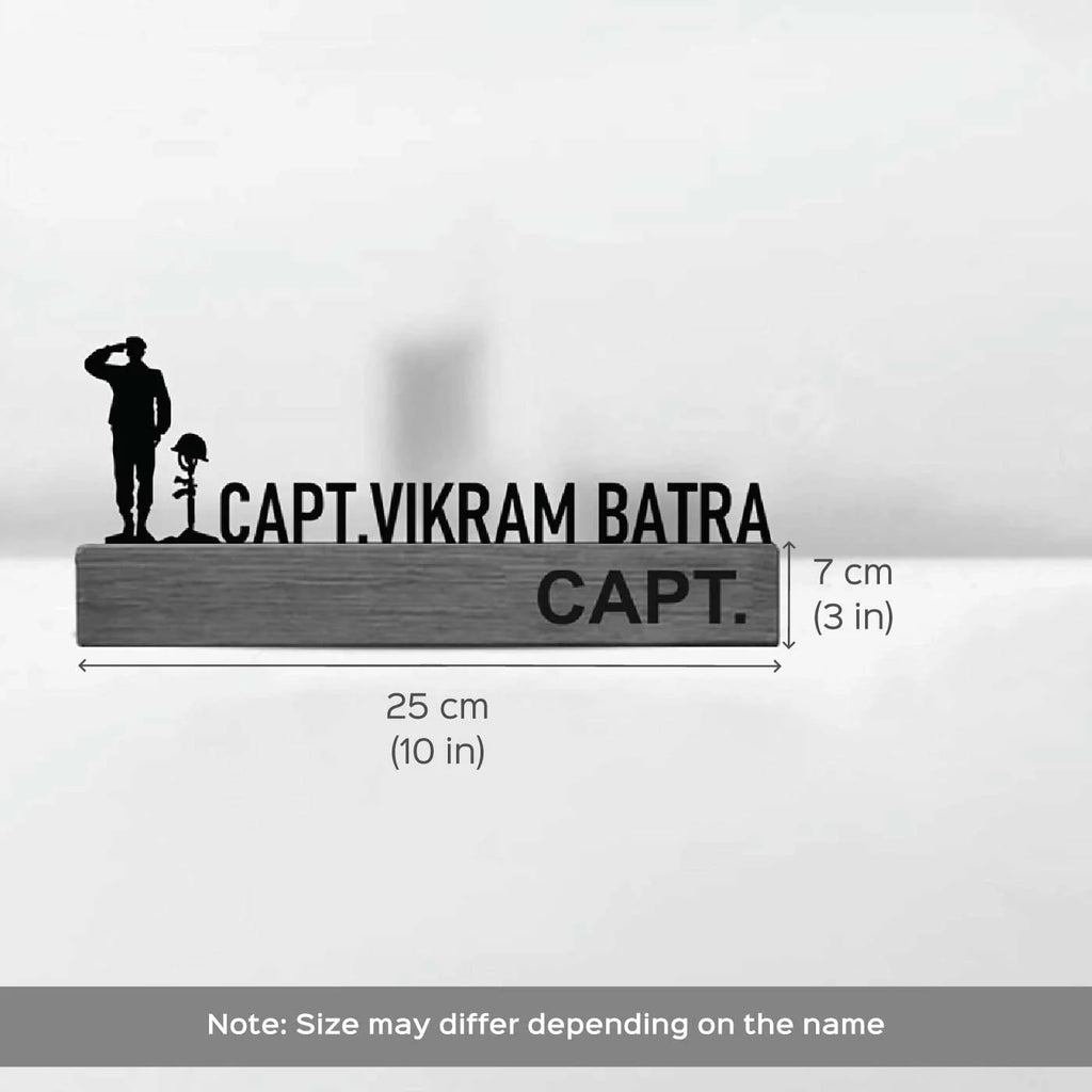 Personalized Minimal Desk Table Name Plate for Army Officers