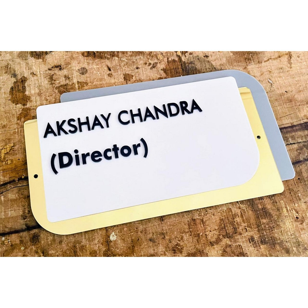 Acrylic 3 Layer Customizable Wall Name Plate