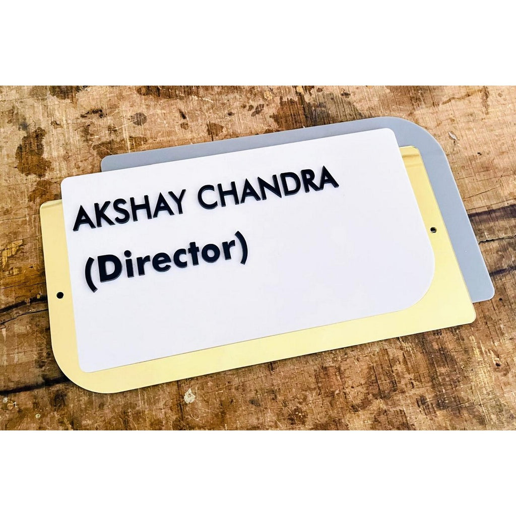 Acrylic 3 Layer Customizable Wall Name Plate