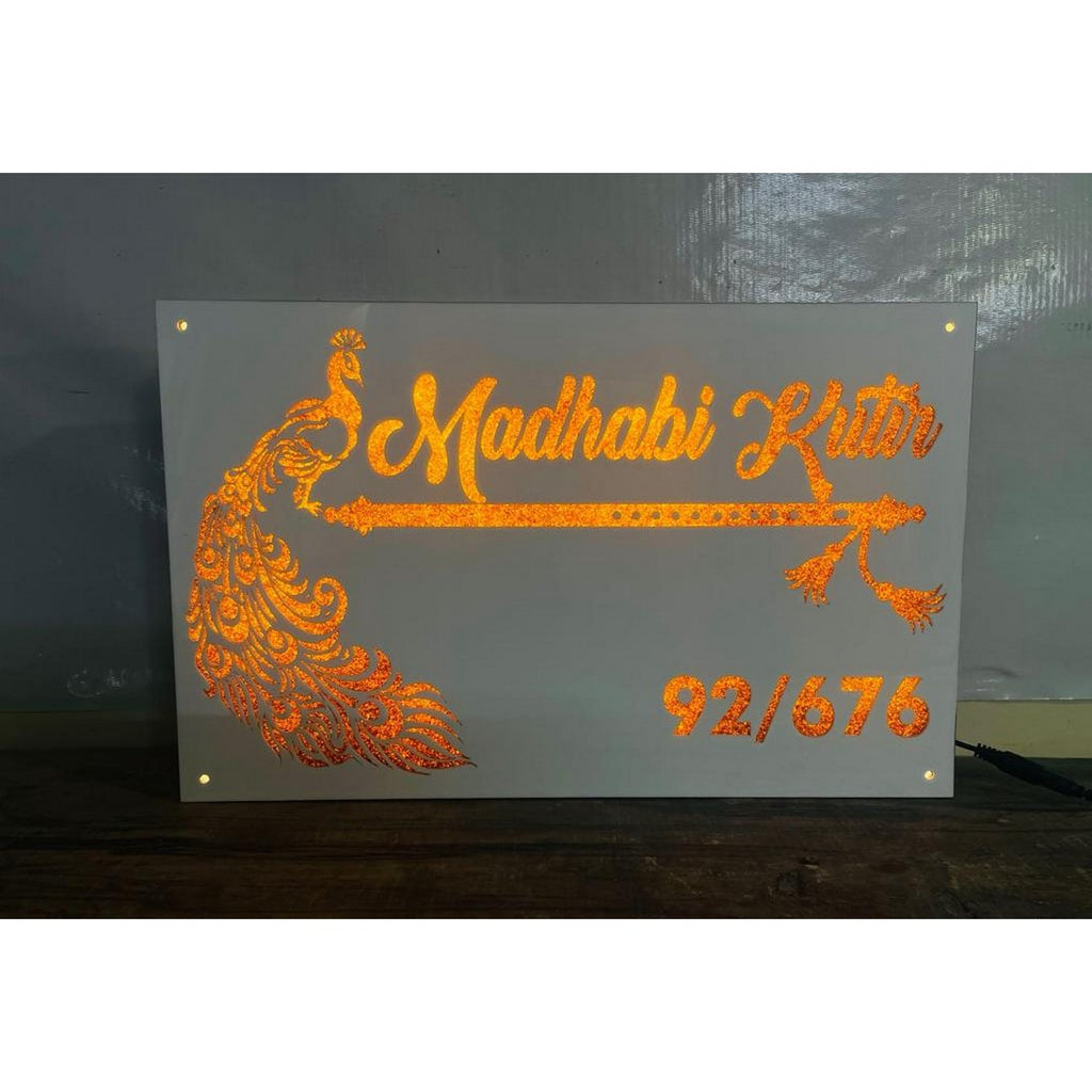 Acrylic LED Laser Cut Name Plate
