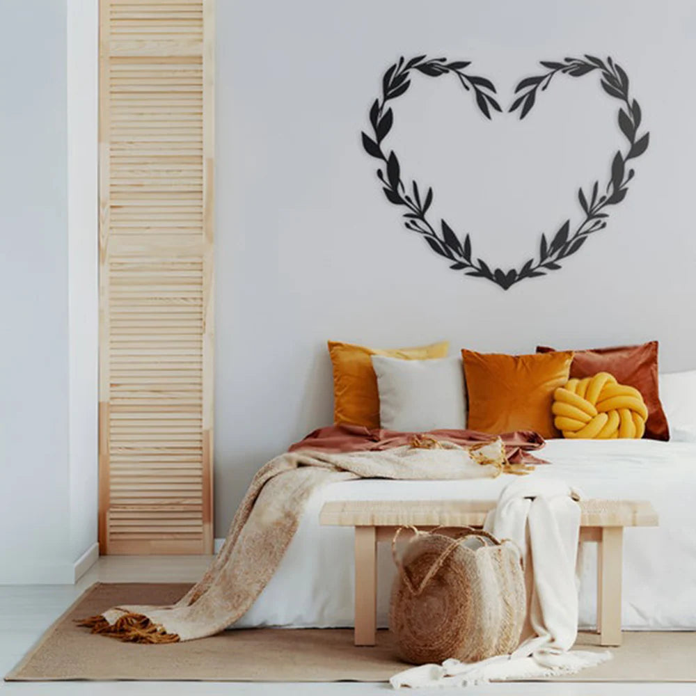 Floral Heart Design Metal Wall Art