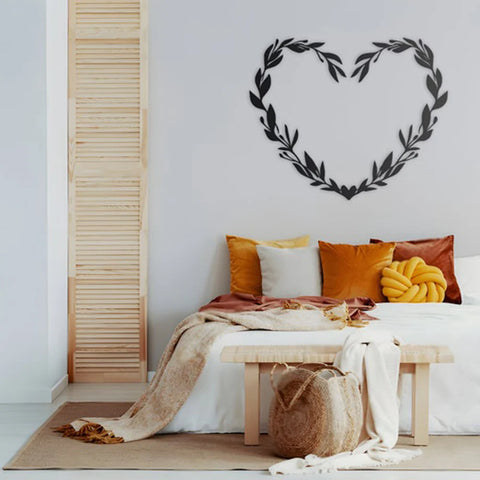 Floral Heart Design Metal Wall Art