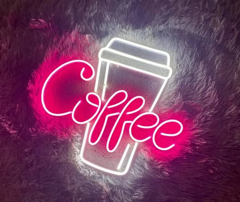 VYNES COFFEE Neon Light – LED Neon Light Board for Room, Café & Bar Decor - Harshita Craft