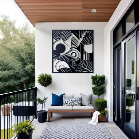 Organic Flow Waves Metal Wall Art