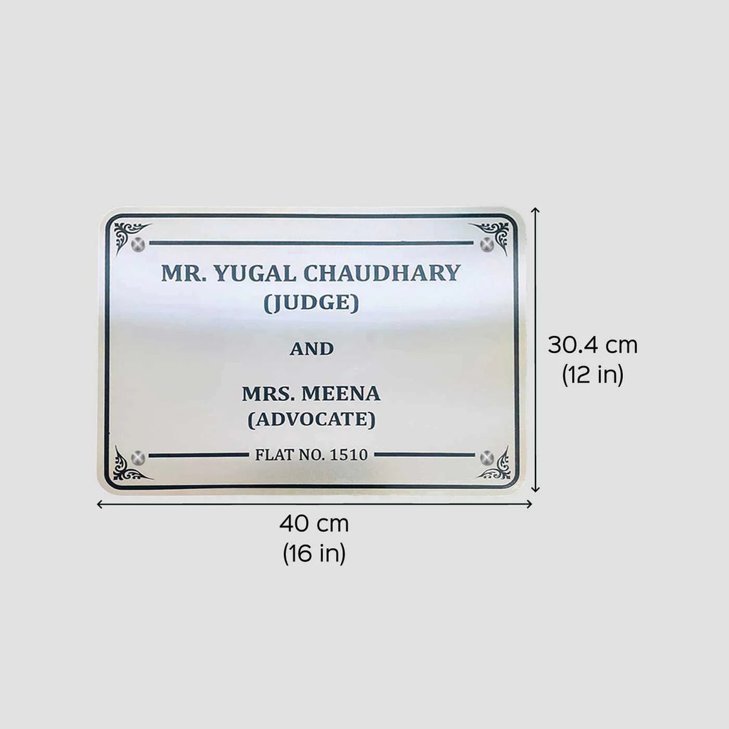 Personalized Waterproof Engraved Steel Name Plate for Home - Harshita Craft