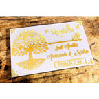 White & Golden Acrylic LED Name Plate for Home - Harshita Craft