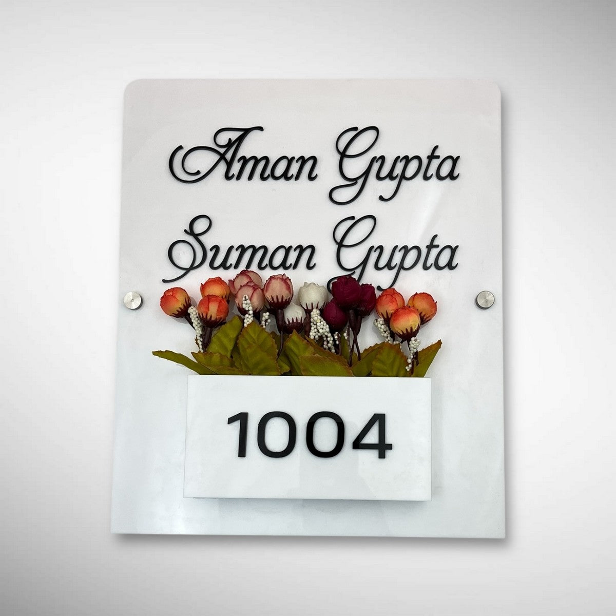  White Acrylic Planter Name Plate 