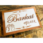 Rose Gold Embossed Letters Acrylic LED Home Name Plate