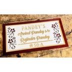 Embossed Letters Designer Acrylic Home Name Plate – Gold Finish - Harshita Craft