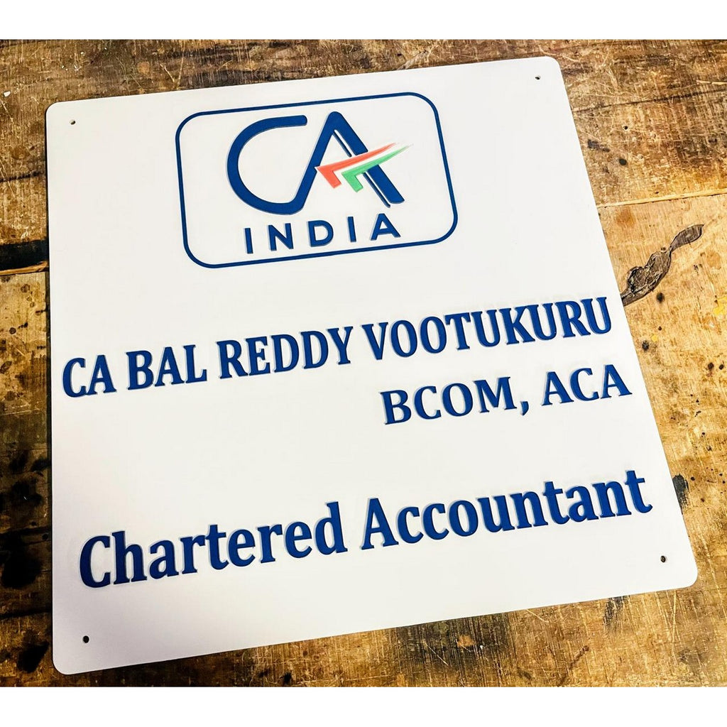 Chartered Accountant Acrylic Personalised Office Wall Name Plate - Harshita Craft