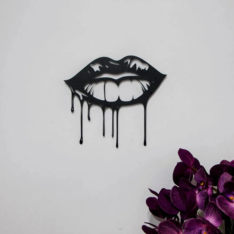 Dripping Lips Metal Wall Art 