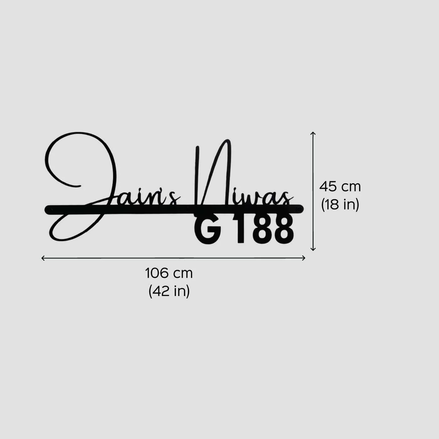 Personalized Waterproof Calligraphy Metal Name Plate for Home - Harshita Craft