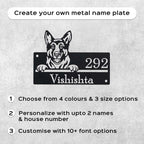 Personalized Dog Theme Metal Name Plate for Home – Weatherproof - Harshita Craft