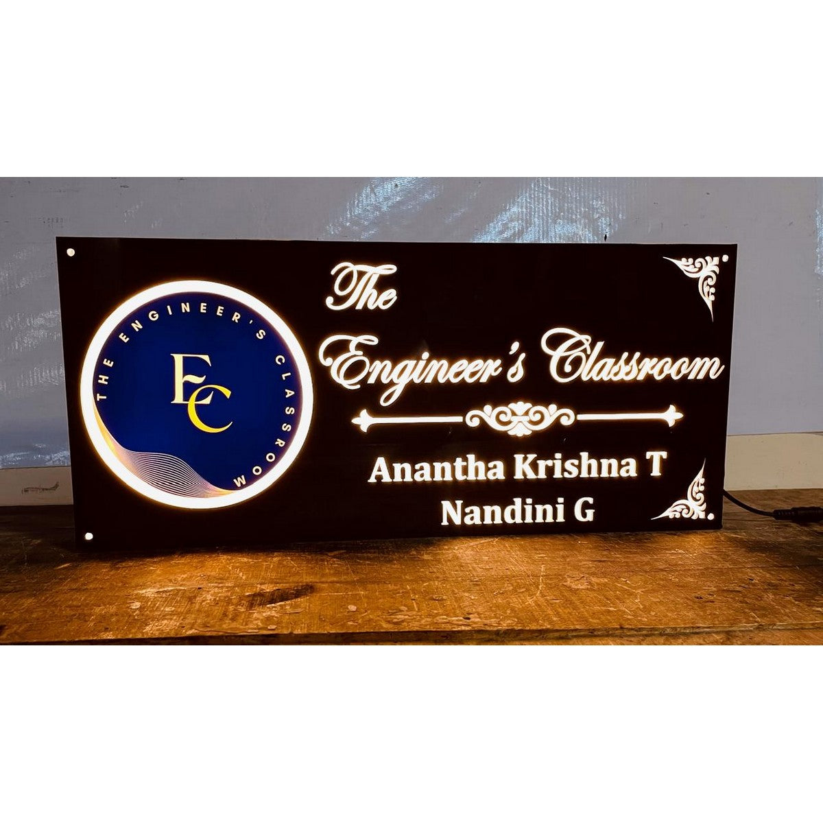 Multicolour Logo Acrylic LED Name Plate