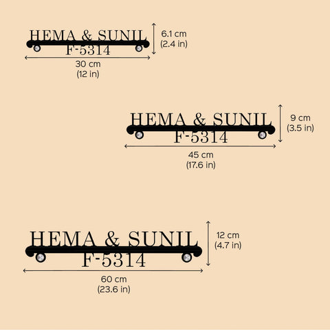 Personalized Laser Cut Metal Name Plate for Home – Elegant Steel Design