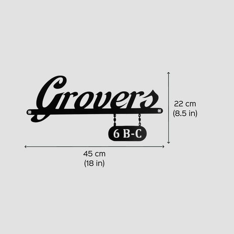 Personalized Waterproof Black Metal Name Plate for Home Entrance