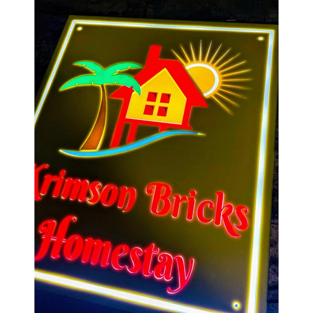 Multicolor LED Acrylic Name Plate for Business Wall