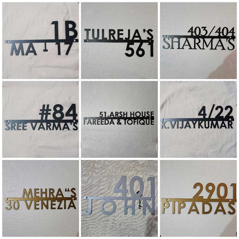 Personalized Metal Name Plate for Home – Modern Weatherproof Steel Name Plate with House Number