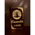 Black & Golden LED Acrylic Name Plate for Home