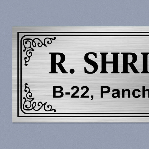 Personalized Elegant Stainless Steel Metal Name Plate for Home