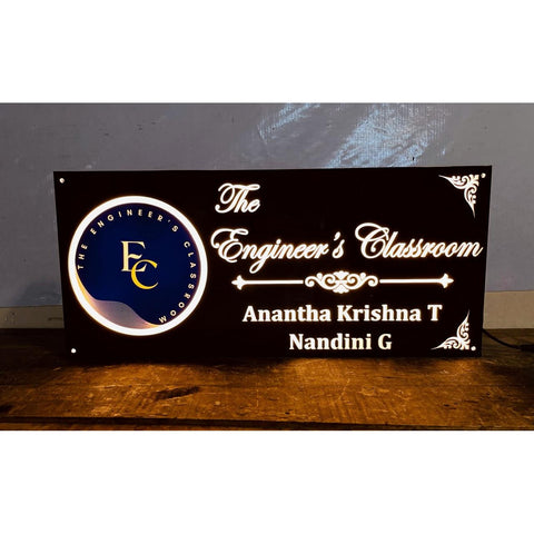 Multicolour Logo Acrylic LED Name Plate