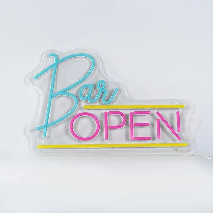Bar Open Neon Light – LED Neon Light Board for Room & Home Bar - Harshita Craft