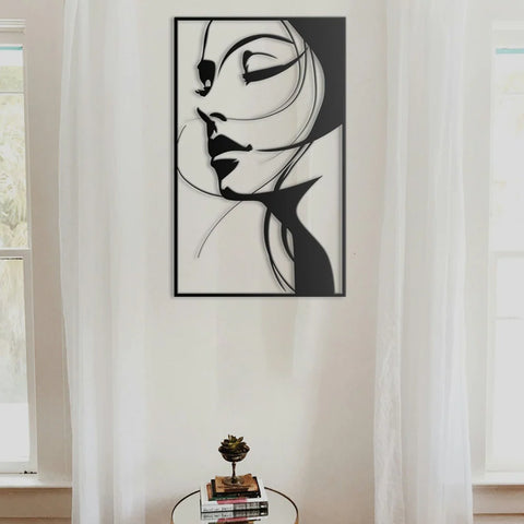 Woman Face Metal Wall Art