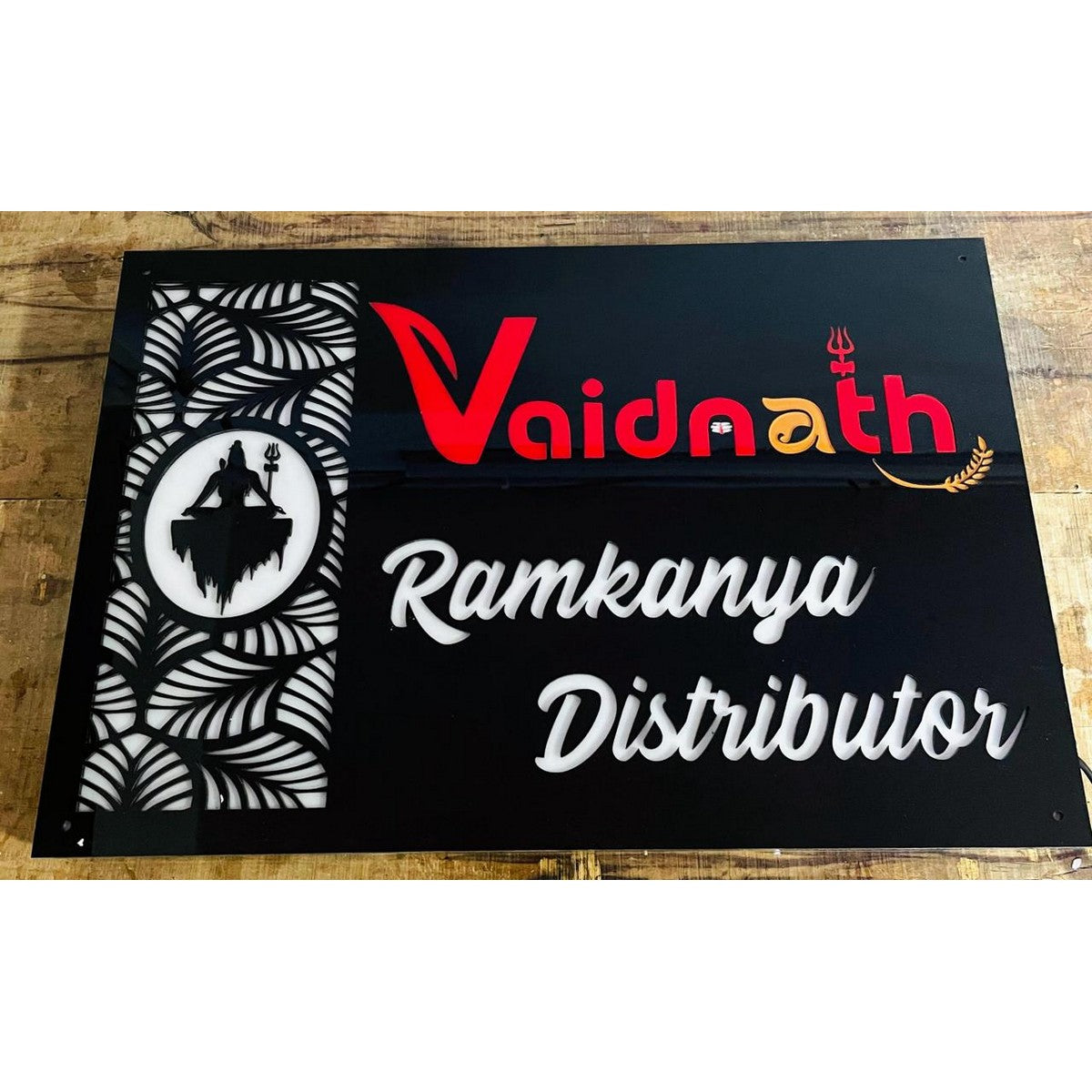 Company Acrylic Personalized LED Name Plate for Office