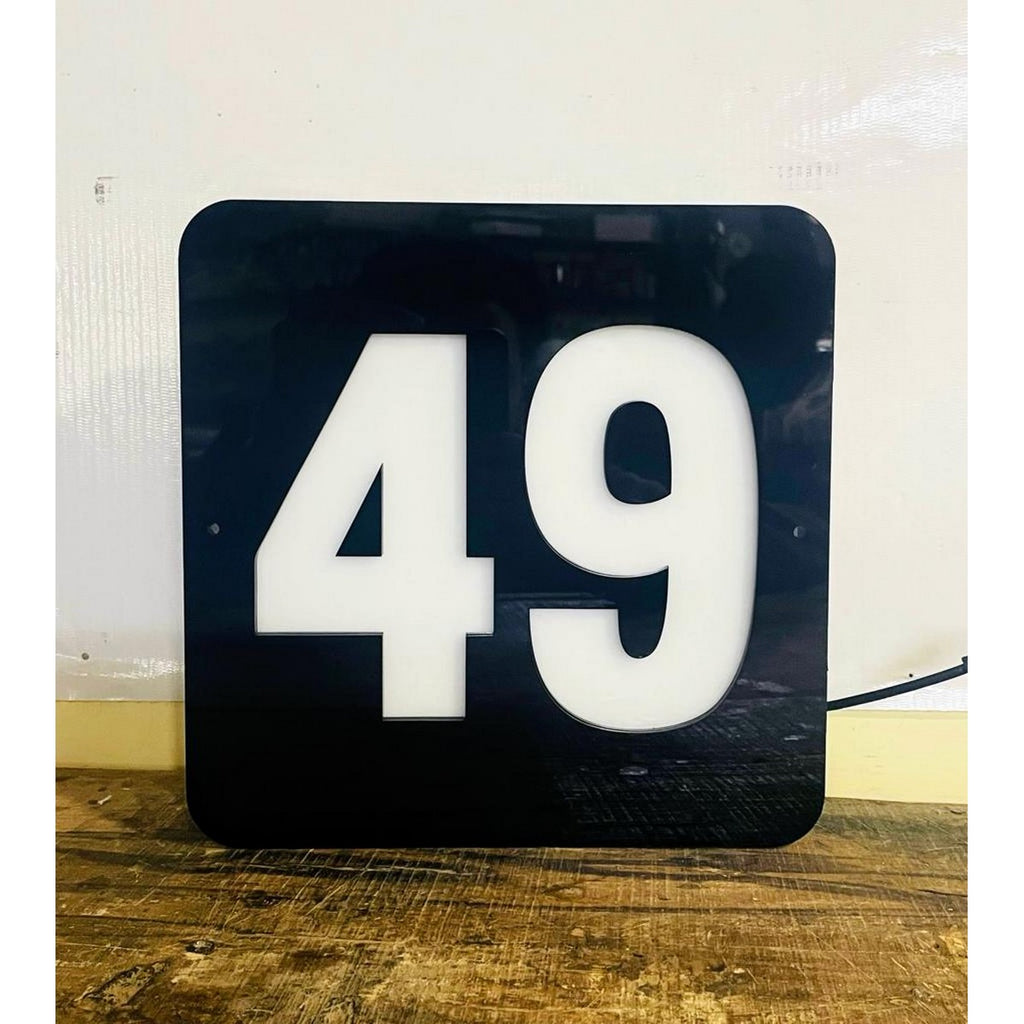 Acrylic LED Home Number Plate Design for House - Harshita Craft