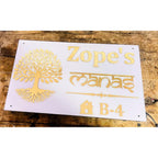 Tree Design Golden Acrylic LED Name Plate