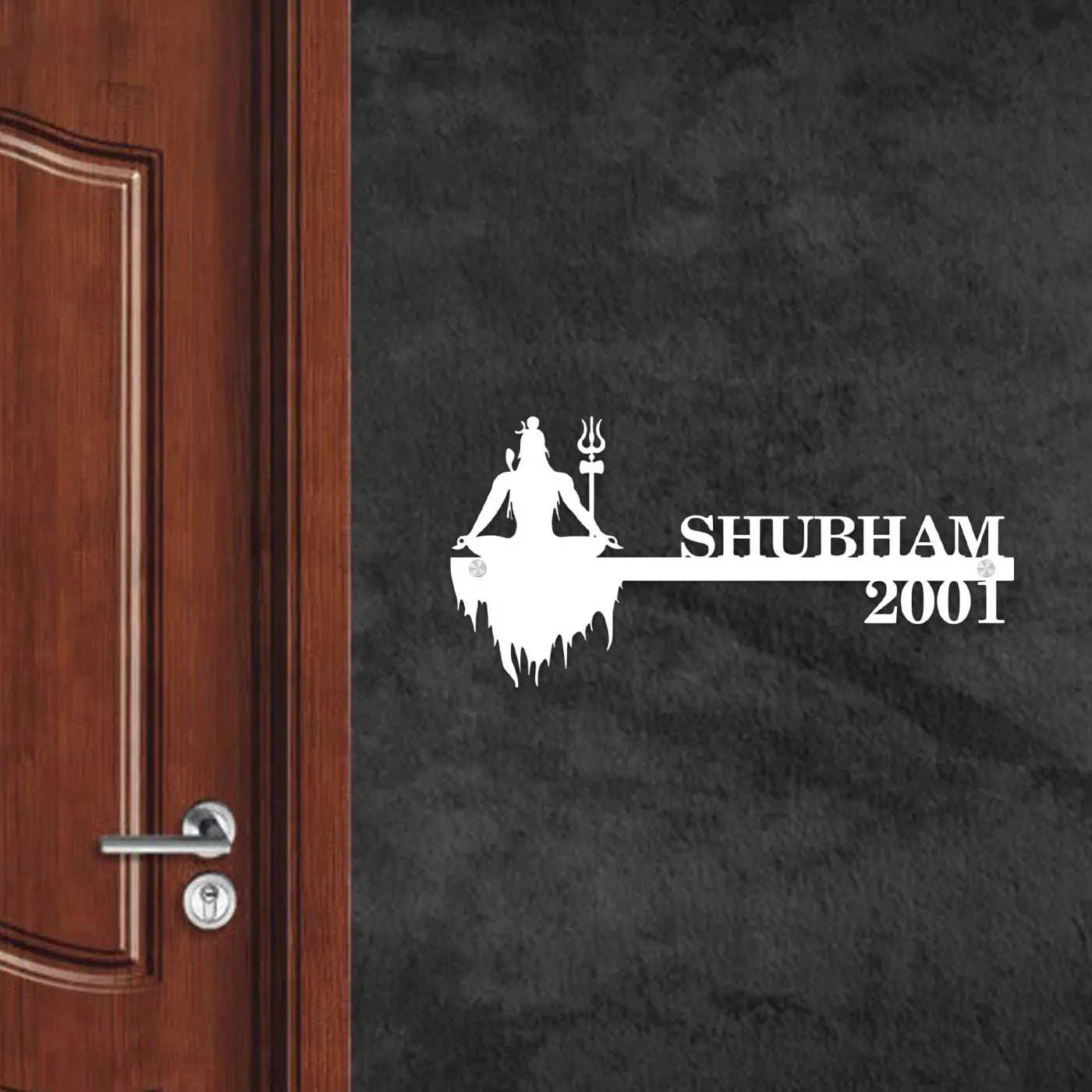 Personalized Religious Metal Name Plate for Home | Laser Cut Steel - Harshita Craft