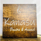 Wooden Texture Acrylic LED Name Plate for Home