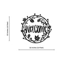 Welcome Floral Circle Metal Wall Art