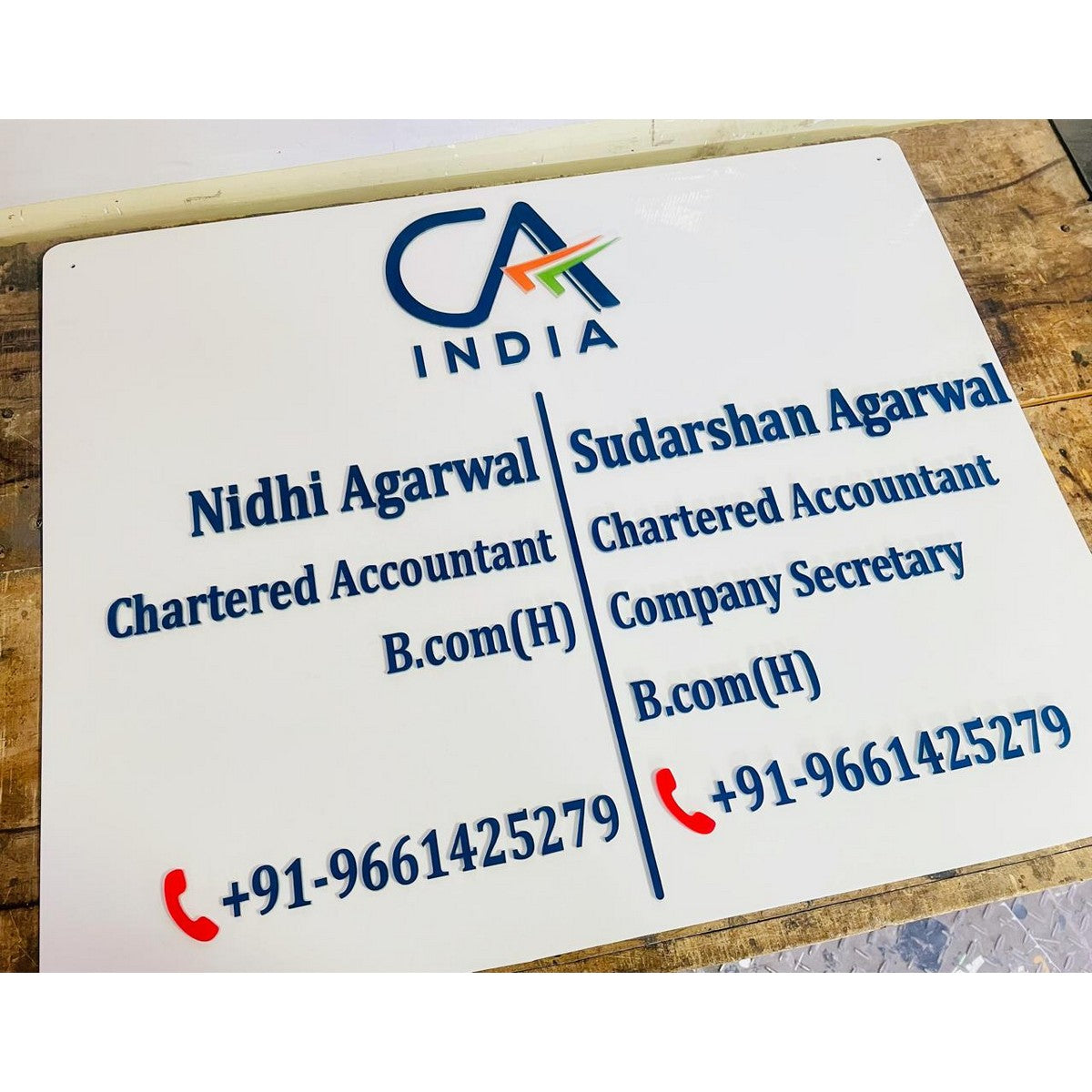 Chartered Accountant Acrylic Name Plate