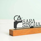 Personalized Desk Metal Name Plate for Chartered Accountant - Harshita Craft