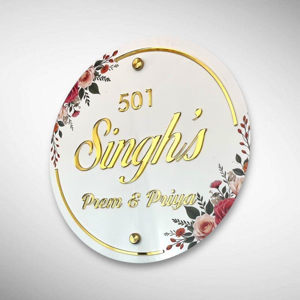 UV Printed ACP Based Acrylic Name Plate with 3D Letters for Home - Harshita Craft