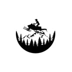 Snowmobile Mountain Rider Metal Wall Art
