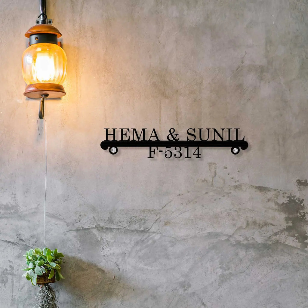 Personalized Laser Cut Metal Name Plate for Home – Elegant Steel Design - Harshita Craft