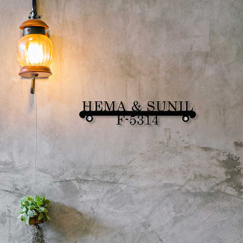 Personalized Laser Cut Metal Name Plate for Home – Elegant Steel Design
