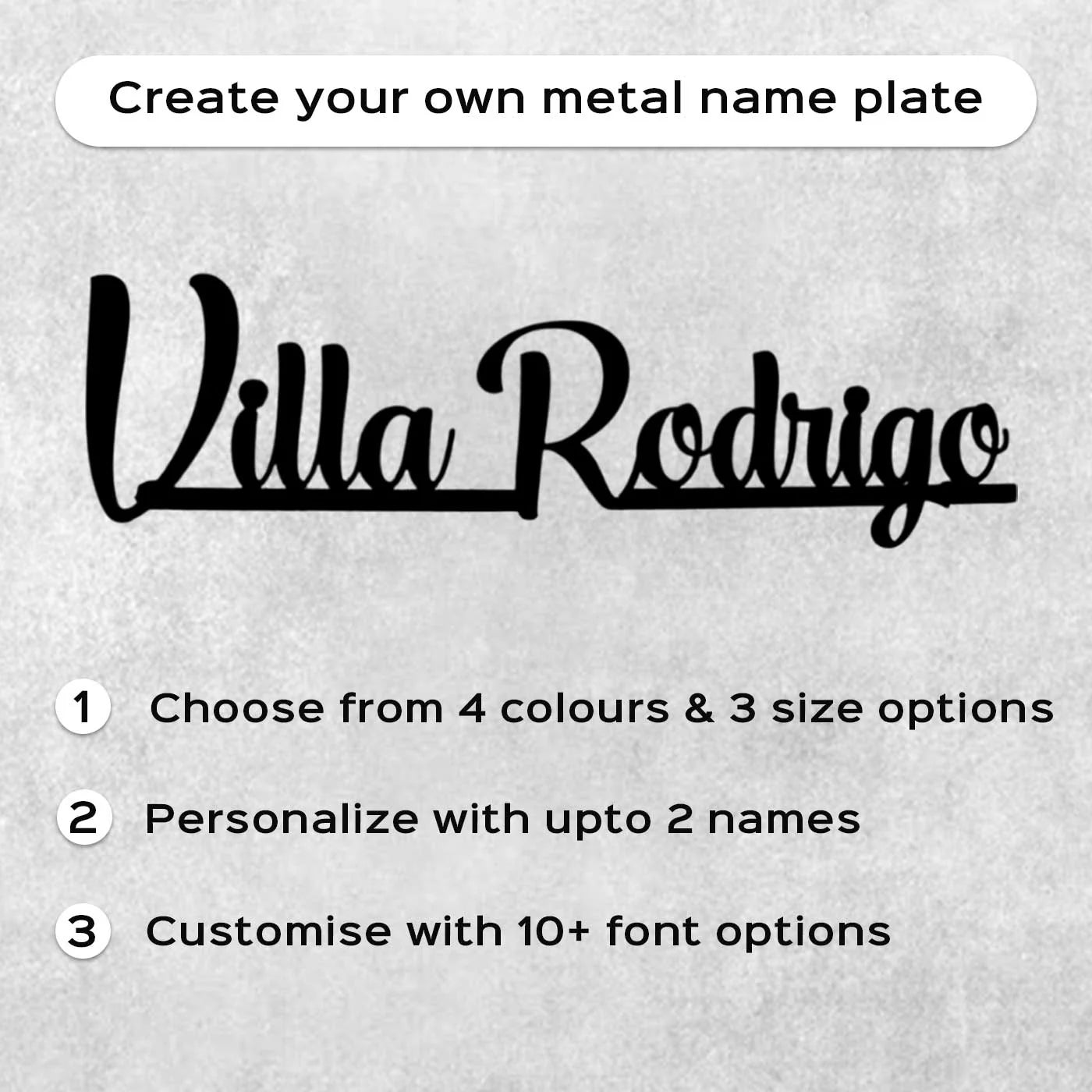 Personalized Weatherproof Modern Metal Cut Out Name Plate for Home & Outdoor - Harshita Craft